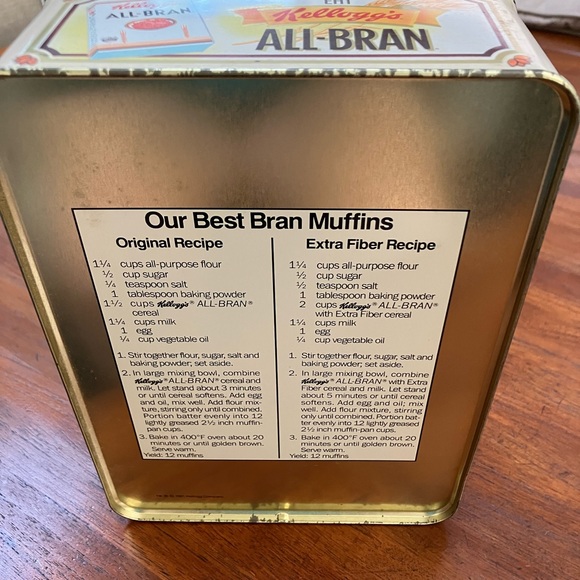 Kellogg’s All-Bran Vintage Tin in their commemorative 75 Years —size 6x8x4”. - Picture 5 of 6